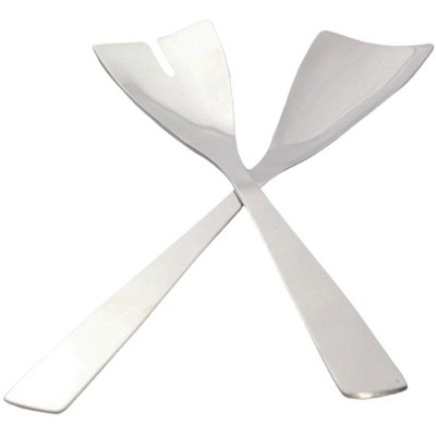 Sol Living 2-Piece Stainless Steel Italian Salad Server Set Utensils for Fruits, Veggies