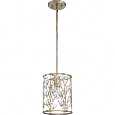 Meadow Lane Vintage Gold Mini Pendant with Crystal & Metal Shade