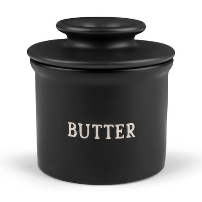 Kook Butter Keeper Dish, Ceramic Crock with Lid, For Soft Butter