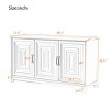 Modern MDF TV Stand for 55 Inch TV,Storage TV Stand with Adjustable Shelves,TV Stand with Wood Legs and Doors for Living Room-Coolbibila - 4 of 4