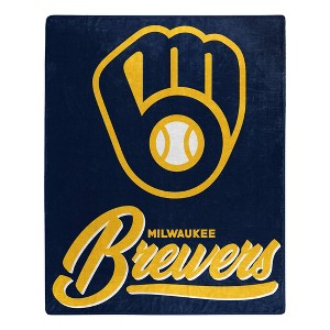 MLB Milwaukee Brewers 50 x 60 Raschel Throw Blanket - 1 of 3