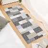 Modern Runner Rug, Geometric Patchwork, Non-Slip, Washable, Low Pile, Hallway, Foldable, Contemporary Carpet, Laundry - 2 of 4