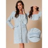 INSPIRE CHIC Women's Tweed Long Sleeves Square Neckline Knee Length Dresses - 2 of 4