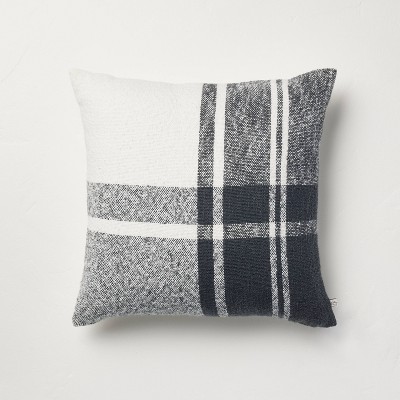 18x18 Center Stripes Tassel Throw Pillow Dark Gray/cream - Hearth & Hand™  With Magnolia : Target