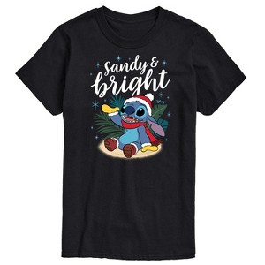 Men's - Lilo and Stitch - Sandy and Bright Christmas Short Sleeve Graphic T-Shirt - 1 of 4