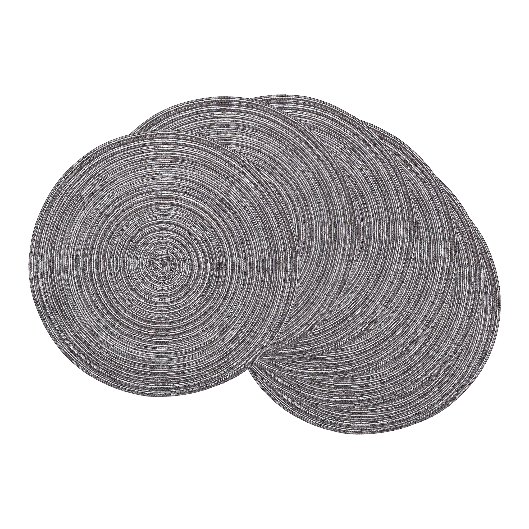 REGALWOVEN Farmhouse Thick Rattan Washable Kitchen Placemats 6 Pcs Gray