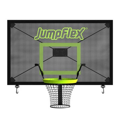 JumpFlex Black and Green Flexible Trampoline Basketball Hoop