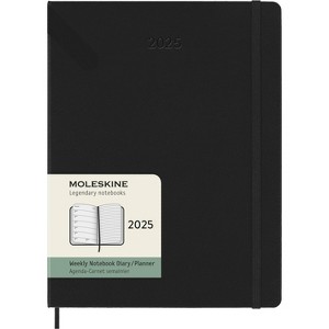 Moleskine 2025 Weekly/Monthly Planner 7.5"x9.875" XL Hardcover Black: Calendar, Pockets, Elastic Closure, Ribbon Marker - 1 of 4