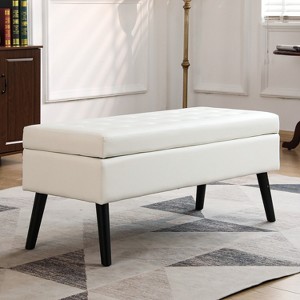 VYNXARIA Storage Bench with Storage Bench for Bedroom End of Bed Bench Foot of Bed Bench Entryway Bench Storage Ottoman Bench - 1 of 4