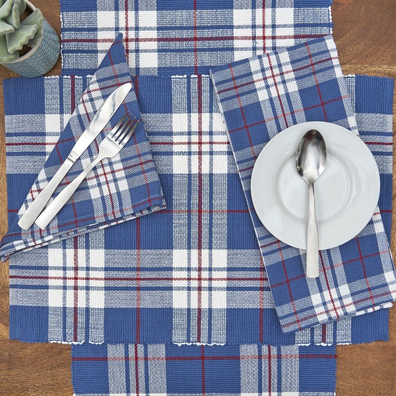 C&F Home Parker Blue & Red Plaid July Fourth Napkin Set of 6, 4 of 6