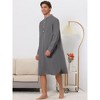 Lars Amadeus Men's Loose Fit Banded Collar Henley Nightgown - 3 of 4