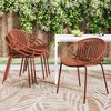 VYNXARIA Patio Dining Chairs Stackable Chairs with Breathable Design Modern Simple Art Style (Set of 2),Metal Legs+Plastic backrest,Orange - 2 of 4