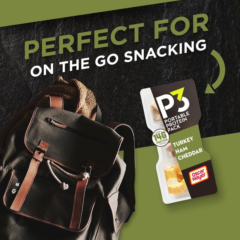 P3 Portable Protein Snack Pack with Turkey, Ham &#38; Cheddar Cheese - 2.3oz, 5 of 10