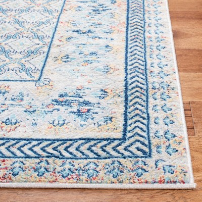 Brentwood Blue and Yellow Synthetic 3' x 5' Area Rug