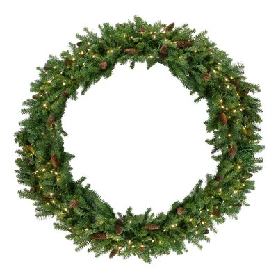 Northlight Pre-Lit Dakota Red Pine Commercial Artificial Christmas Wreath - 60-Inch, Warm White LED Lights