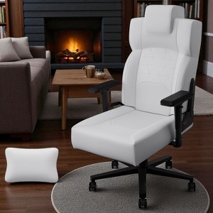 Mshliw Ergonomic Gaming Office Chair with Lumbar Support, Flip-Up Arms, Headrest, PU Leather High Back Desk Chair for Adults & Teens - 1 of 4