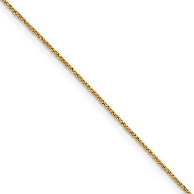 Black Bow Jewelry 0.9mm 14k Yellow Gold Diamond Cut Twisted Box Chain Necklace