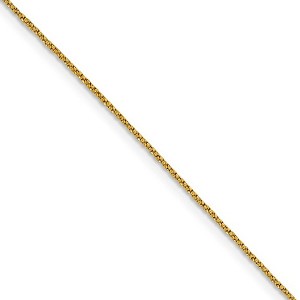 Black Bow Jewelry 0.9mm 14k Yellow Gold Diamond Cut Twisted Box Chain Necklace - 1 of 4