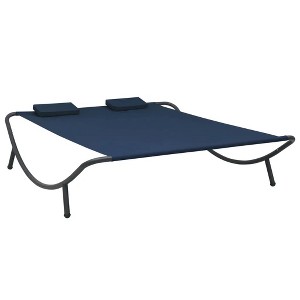 vidaXL Patio Lounge Bed Fabric Blue - 1 of 4