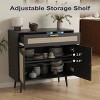 HDZNVF Boho Wood Lateral Filing Cabinet with Storage, Mid Century Modern Accent Chest with Adjustable Shelf - 2 of 4