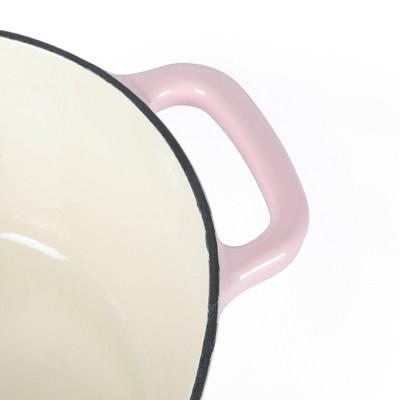 Pink Heart-Shaped 2-Quart Enameled Cast Iron Dutch Oven