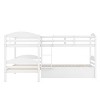Twin L-Shaped Bunk bed with Trundle-White - 2 of 4