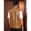 INSPIRE CHIC Men's Motorcycle Zipper Punk Sleeveless Faux Leather Jacket Vest - 3 of 4