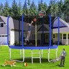 Aukfa Trampoline with Basketball, Enclosure Net, Kids Trampoline with Ladder, Outdoor Backyard Jumping Fun - 2 of 4