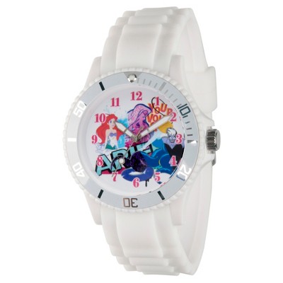 Women's Disney Princess Ariel White Plastic Watch - White