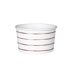 Daydream Society - Rose Gold Frenchie Striped Treat Cups - Pack of 8 Paper Treat Cups - 1 of 3