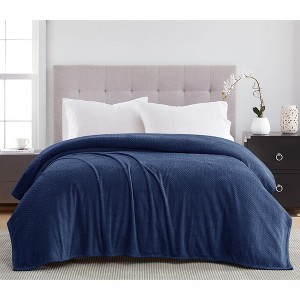 Kate Aurora Ultra Soft & Plush Oversized Queen Herringbone Embossed Fleece All Season Blanket - 1 of 1