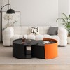 NicBex Modern Round Nesting Coffee Table with Extendable Sliding Tabletop for Living Room and Office - image 4 of 4