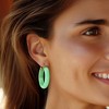 Ross-Simons Carved Jade Hoop Earrings With 14kt Yellow Gold - 2 of 3