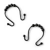 12 Piece Set - Matte Black Heavy Duty Shower Curtain Hooks Rings Rustproof Metal - 4 of 4