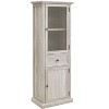 Gulches Tall Storage Cabinet with Glass Doors, Drawer & Shelves, Freestanding Sideboard for Living Room Kitchen Office (White) - 3 of 4