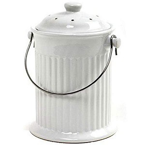 Norpro, White , 1 Gallon Ceramic Compost Keeper, One Size - 1 of 4