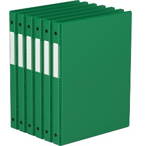 Davis Group 6pk 5/8" Premium Economy Round Ring Binders Green: Polypropylene Hard Cover, 100 Sheet Capacity, 2 Pockets - 1 of 4