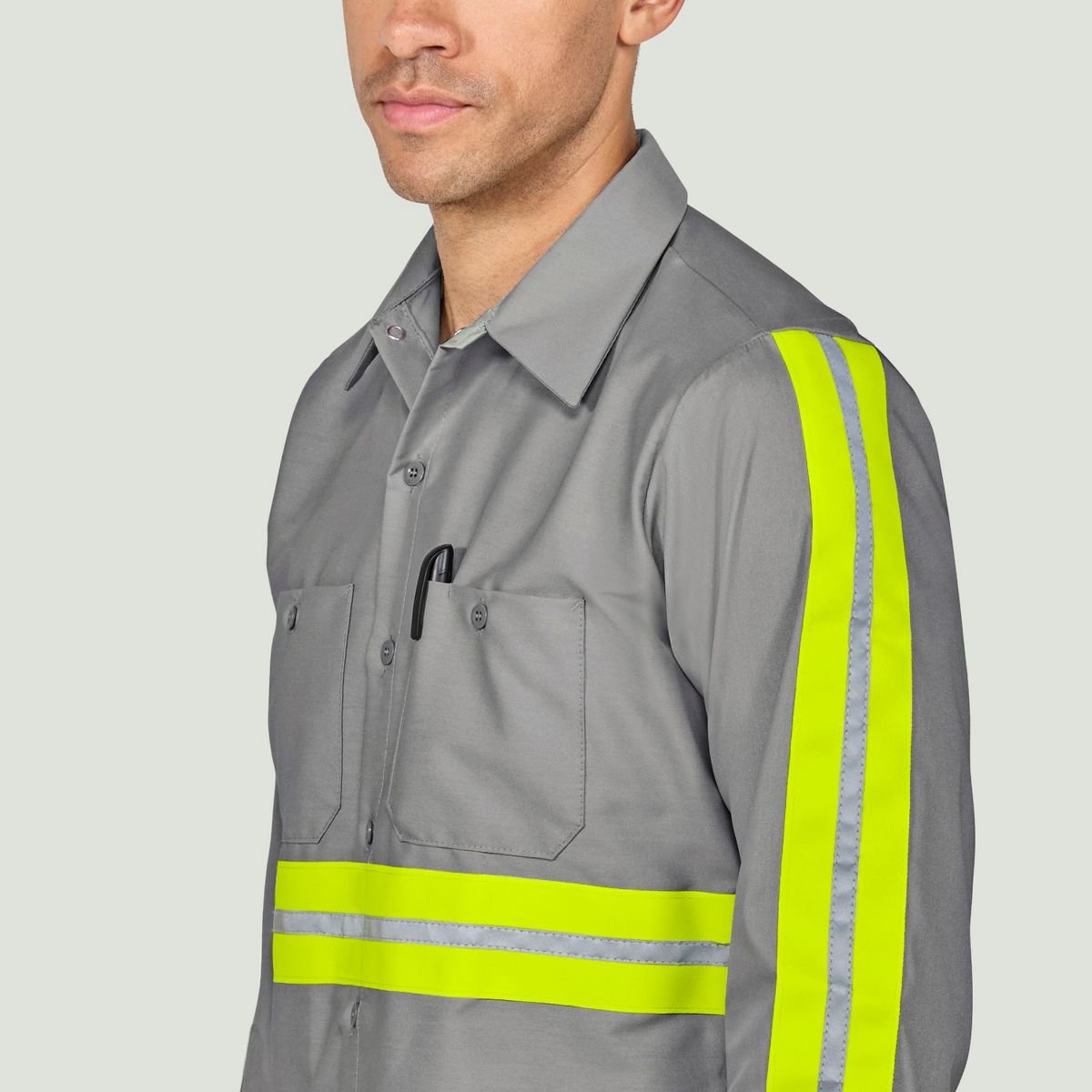 Red Kap Long Sleeve Enhanced Visibility IndustrialWork Shirt - thumbnail 4