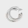 Multi Tube Hoop Earrings - A New Day™ Silver: Nickel-Free Metal, Post Closure, 1.5" Length, 2.3" Width - 3 of 3