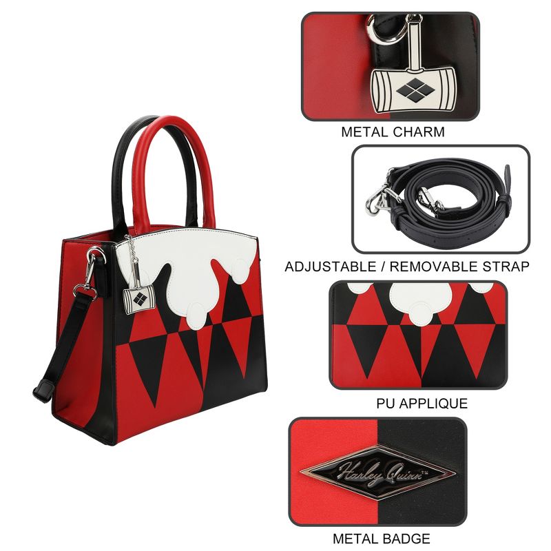 Harley Quinn Novelty Women's Handbag with Metal Charm, 4 of 7