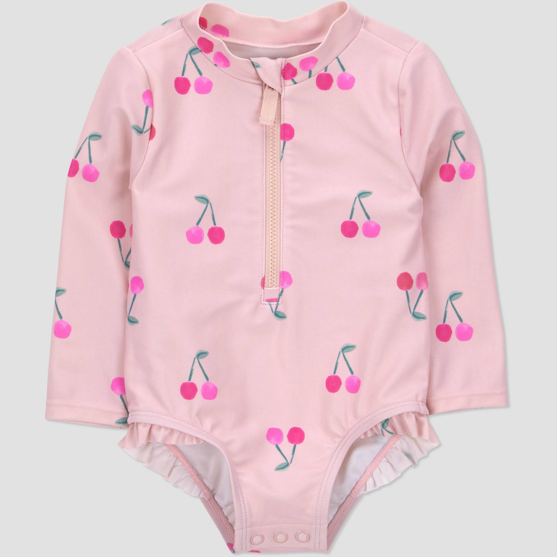 Carter's Just One You® Baby Girls' Cherry Long Sleeve Rash Guard One Piece Swimsuit - Pink