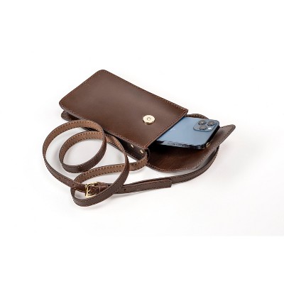 THE DUST COMPANY Leather Phone Holder Dark Brown Silicon Valley Collection