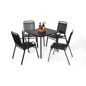 Dexmalle Indutrial Patio Dining Table and Chair,Set of 5 - 1 of 4