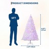 White Christmas Tree,Prelit Artificial Christmas Tree with LED Warm White Lights & Metal Stand,Fake Xmas Pine Holiday Decoration for Home,Office - 4 of 4