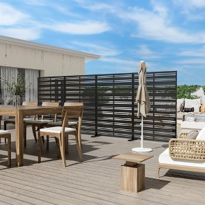 Harold Wide-One Narrow-Two B-Style Louvered Black Galvanized Steel Screen 183x120x40cm (6-Piece Set) - 1 of 4