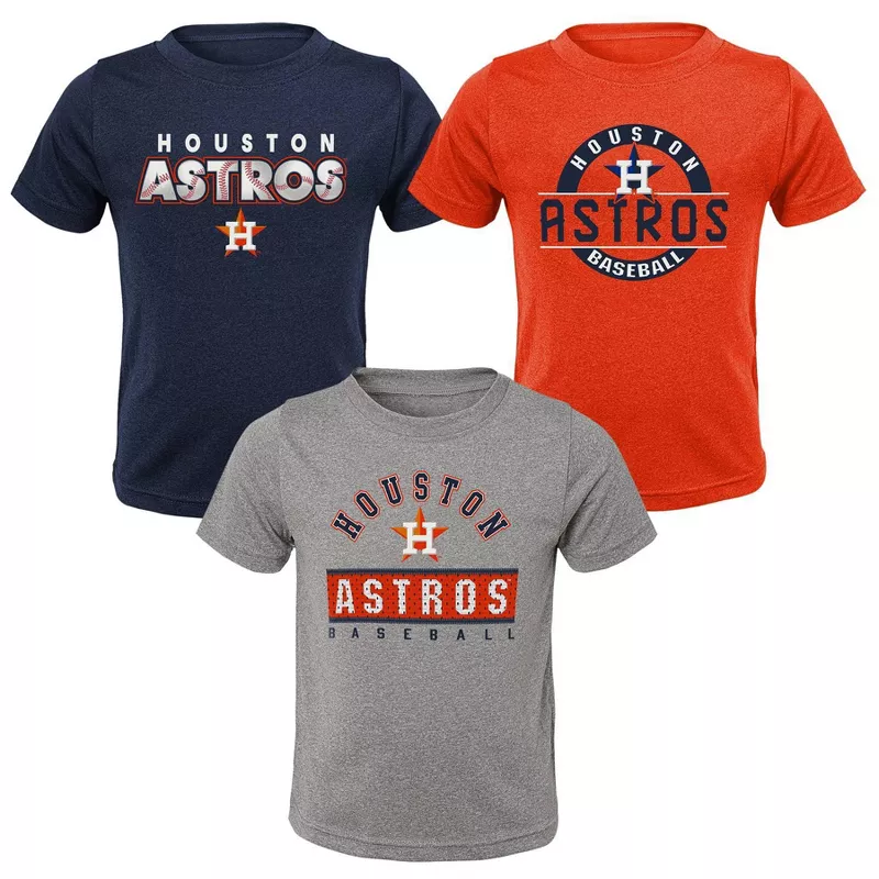 MLB Houston Astros Toddler Boys' 3pk T-Shirt Set