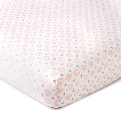 Skylar Blush Coin Medallion Fitted Sheet - Levtex Baby