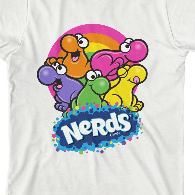 Nerds Colorful Character Rainbow Boy's White T-shirt, 2 of 4