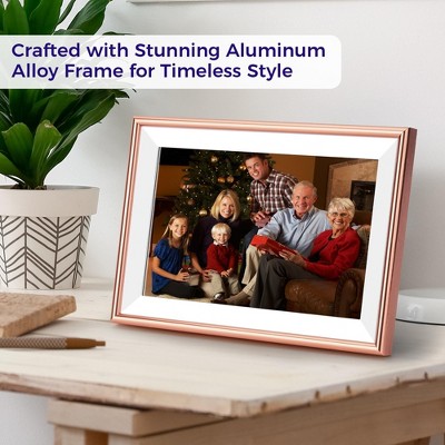 ELIME 10.1 Inch Rose Gold Aluminum WiFi Digital Picture Frame