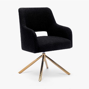 WestinTrends Genevieve Mid-Century Modern Upholstered Boucle Swivel Accent Chair - 1 of 4